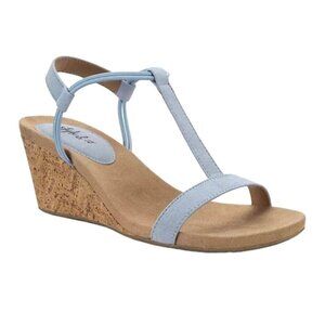 STYLE & CO MULAN Women's Wedge Heel Slingback Sandals Blue Size 10.5